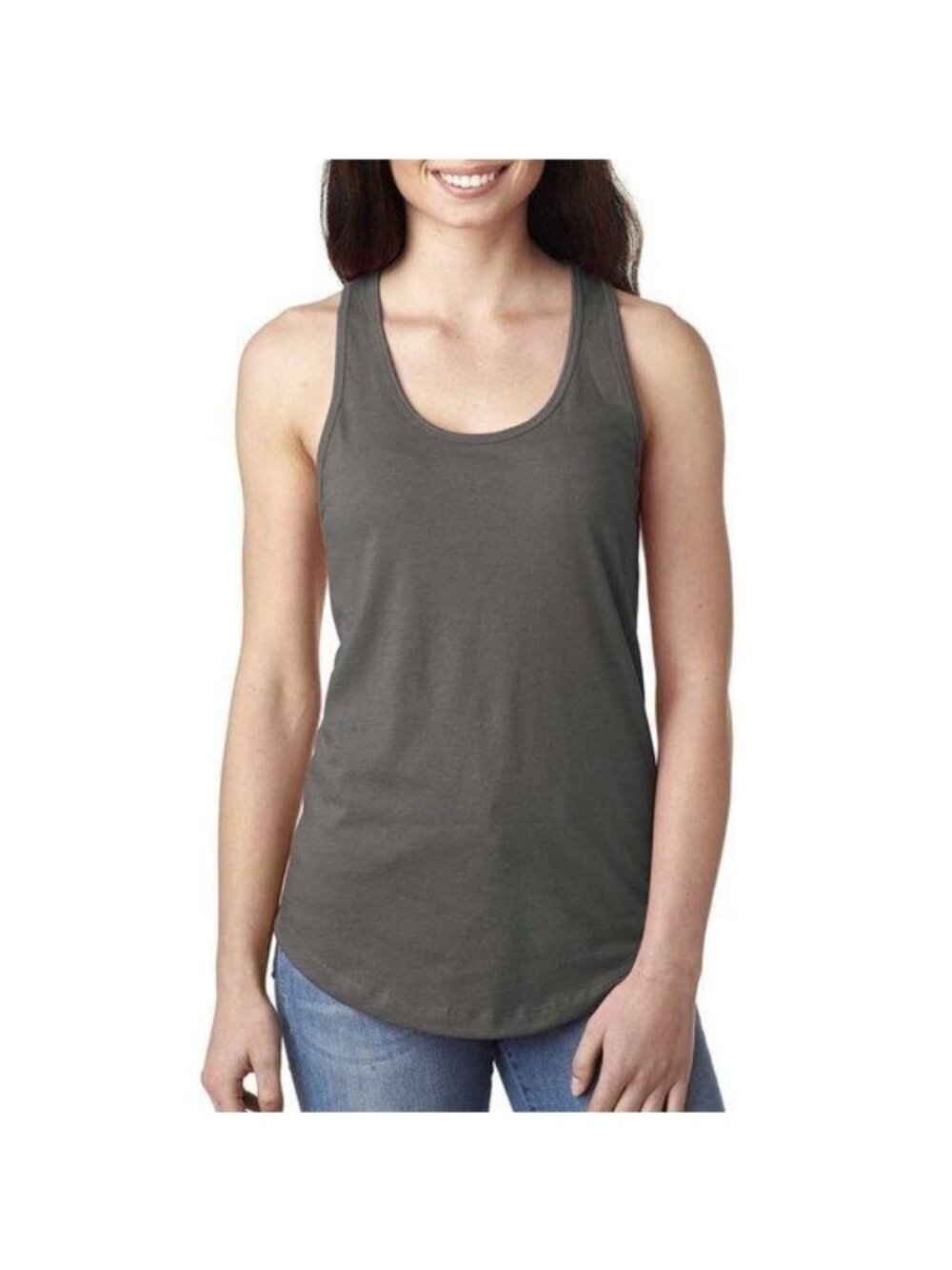 Marky G Apparel Womens Gray Ideal Cotton Racerback Scoop Neck Tank Top Size XS